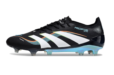Men's Adidas Predator 25 Elite FG Firm Ground Low-Tops Football Boots - Black/White/Jade