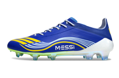 Men's Messi x Adidas F50 Elite FG Firm Ground Low-Tops Football Boots - Blue/Yellow/White