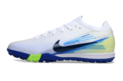 Unisex Nike Air Zoom Mercurial Vapor 16 Elite TF Artificial Turf Low-Tops Football Shoes - White/Electric Blue/Lime Green