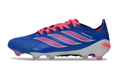 Men's Adidas Predator 26 Elite FG Firm Ground Low-Tops Football Boots - Blue/Electric Blue/Fuchsia Pink
