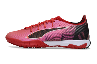 Men's Puma Ultra Ultimate TF Artificial Turf Low-Tops Football Shoes - Red/Vibrant Red/Crimson Black