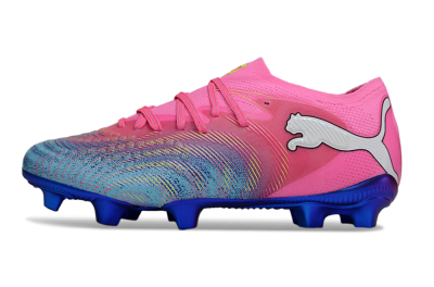 Men's Puma Future 8 Ultimate FG Firm Ground Low-Tops Football Boots - Pink/Electric Blue/Teal