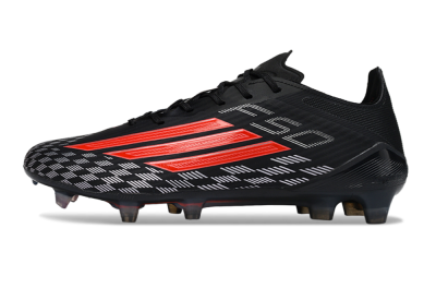 Men's Adidas F50 Elite FG Firm Ground Low-Tops Football Boots - Black/Fiery Red/Charcoal Gray