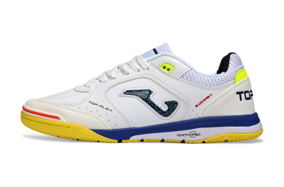 Men's Joma Top Flex IC Indoor & Futsal Low-Tops Football Shoes - White/Bright Yellow/Royal Blue