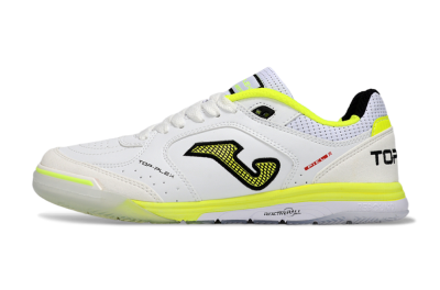 Men's Joma Top Flex IC Indoor & Futsal Low-Tops Football Shoes - White/Neon Yellow/Black