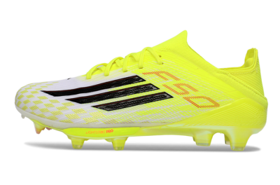 Unisex Adidas F50 Lightstrike Pro FG Firm Ground Low-Tops Football Boots - Yellow/Lime Burst/White Flash