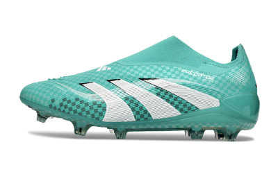 Unisex Adidas Predator 25 Elite Laceless FG Firm Ground Low-Tops Football Boots - Aqua/Mint Green/White