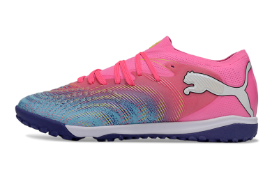 Men's Puma Future 8 Ultimate TF Artificial Turf Low-Tops Football Shoes - Pink/Electric Pink/Dark Blue
