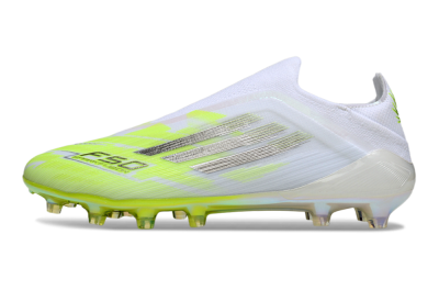 Men's Adidas F50 Pro Laceless FG Firm Ground Low-Tops Football Boots - Yellow/Lime Burst/Iridescent White