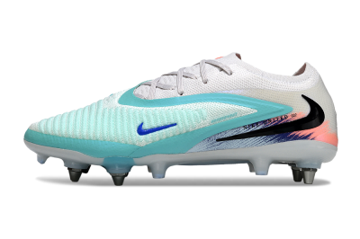 Unisex Nike Phantom 6 Low Elite SG Soft Ground Low-Tops Football Boots - White/Aqua Breeze/Pink Peach