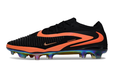 Unisex Nike Phantom 6 Low Elite FG Firm Ground Low-Tops Football Boots - Black/Vibrant Orange/Rainbow Hues