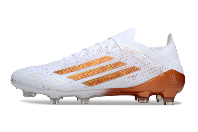 Men's Adidas F50 Pro FG Firm Ground Low-Tops Football Boots - White/Metallic Copper/Solar Red