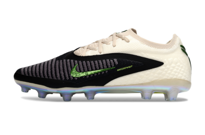 Unisex Nike Phantom 6 Low Elite AG Artificial Grass Low-Tops Football Boots - Black/Green Glint/White Frost