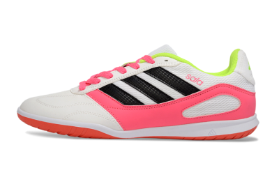 Men's Adidas Top Sala IC Indoor & Futsal Low-Tops Football Shoes - White/Neon Pink/Black