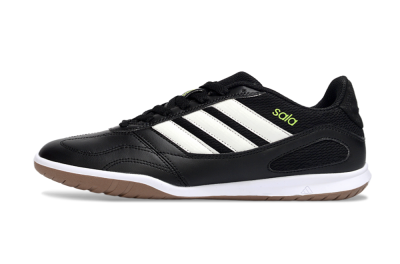 Men's Adidas Top Sala IC Indoor & Futsal Low-Tops Football Shoes - Black/White/Glow Green