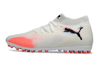 Men's Puma Future 8 Ultimate MG Multi Ground Low-Tops Football Boots - White/Electric Coral/Black