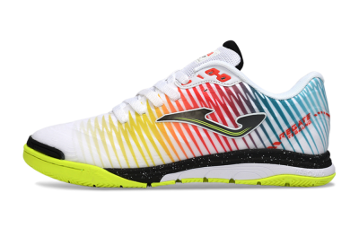Men's Joma Top Flex IC Indoor & Futsal Low-Tops Football Shoes - White/Vibrant Yellow/Gradient Multicolor