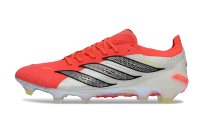 Men's Adidas Predator 25 Elite FG Firm Ground Low-Tops Football Boots - Red/Vibrant Coral/Black
