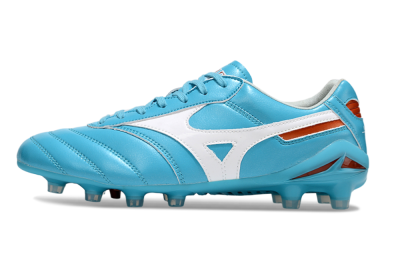 Men's Mizuno Morelia Neo 2 FG Firm Ground Low-Tops Football Boots - Cyan/Bright Cyan/White