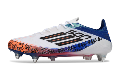 Men's SON x Adidas F50 Elite SG Soft Ground Low-Tops Football Boots - White/Vibrant Orange/Deep Blue