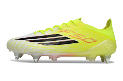 Men's Adidas F50 Elite SG Soft Ground Low-Tops Football Boots - Yellow/Electric Lime/Neon Black