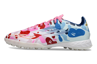 Men's Adidas F50 Pro TF Artificial Turf Low-Tops Football Shoes - Pink/Blue Wave/Pink Splash
