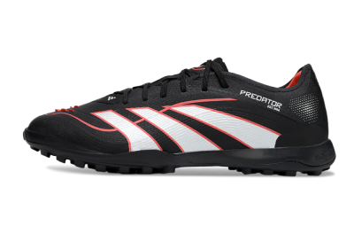 Men's Adidas Predator 25 Elite TF Artificial Turf Low-Tops Football Shoes - Black/Fiery Red/White