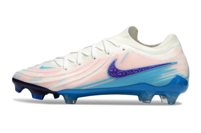 Men's Nike Phantom GX 2 Elite FG Firm Ground Low-Tops Football Boots - White/Sky Blue/Purple