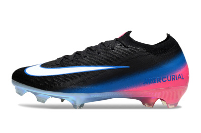 Unisex Nike Air Zoom Mercurial Vapor 16 Elite FG Firm Ground Low-Tops Football Boots - Black/Electric Blue/Pink Fury