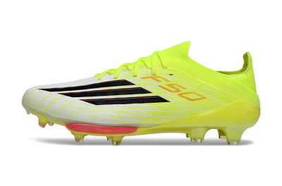 Men's Adidas F50+ Elite Lightstrike Pro FG Firm Ground Low-Tops Football Boots - Yellow/Neon Green/Sleek White