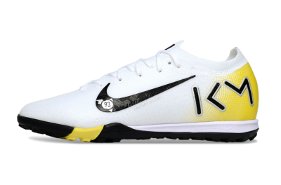 Unisex KM x Nike Air Zoom Mercurial Vapor 16 Elite TF Artificial Turf Low-Tops Football Shoes - White/Lemon Yellow/Black