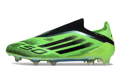 Unisex Adidas F50 Elite Laceless FG Firm Ground Low-Tops Football Boots - Green/Lime Burst/Electric Glow