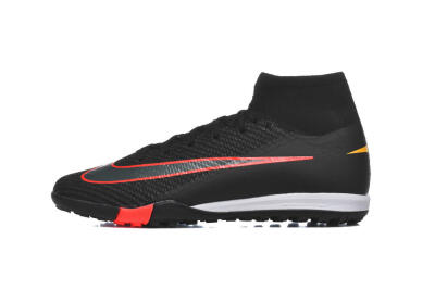 Men's Nike Air Zoom Mercurial Superfly 10 Elite TF Artificial Turf High-Tops Football Shoes - Black/Fiery Red/Sunshine Yellow
