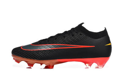 Men's Nike Air Zoom Mercurial Vapor 16 Elite FG Firm Ground Low-Tops Football Boots - Black/Electric Red/Flame Orange