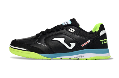 Men's Joma Top Flex IC Indoor & Futsal Low-Tops Football Shoes - Black/Lime Green/Blue Lagoon