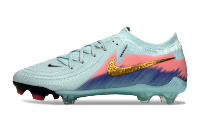 Men's Nike Phantom GX 2 Elite FG Firm Ground Low-Tops Football Boots - Aqua/Coral Fade/Deep Blue