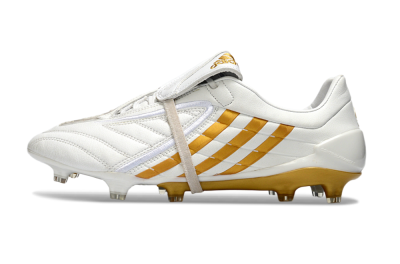 Men's Adidas Predator Accelerator Electricity FG Firm Ground Low-Tops Football Boots - White/Gold/Steel
