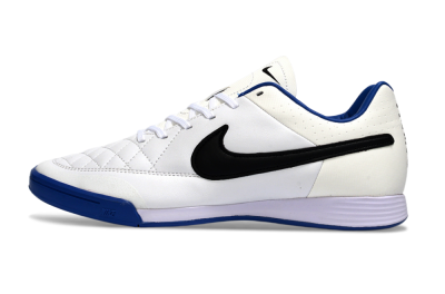 Men's Nike Tiempo Ligera 4 IC Indoor & Futsal Low-Tops Football Shoes - White/Royal Blue/Black