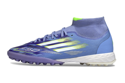 Men's Adidas F50 Elite Mid TF Artificial Turf Low-Tops Football Shoes - Purple/Silver/Yellow