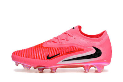 Unisex Nike Phantom 6 Low Elite FG Firm Ground Low-Tops Football Boots - Pink/Neon Burst/Black Shine