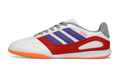 Men's Adidas Top Sala IC Indoor & Futsal Low-Tops Football Shoes - White/Crimson/Amethyst