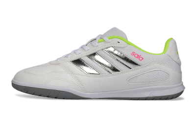 Men's Adidas Top Sala IC Indoor & Futsal Low-Tops Football Shoes - White/Neon Green/Silver