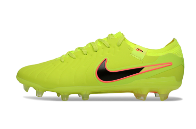 Men's Nike Tiempo Legend 10 Elite FG Firm Ground Low-Tops Football Boots - Yellow/Electric Green/Pink Accent