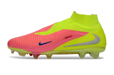 Unisex Nike Phantom 6 High Elite FG Firm Ground High-Tops Football Boots - Pink/Neon Green/Blue