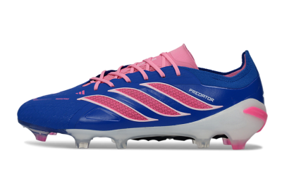 Men's Adidas Predator 26 Elite FG Firm Ground Low-Tops Football Boots - Blue/Electric Pink/White