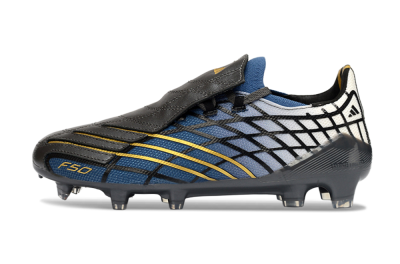 Unisex Adidas F50 Elite FG Firm Ground Low-Tops Football Boots - Blue/Golden Yellow/Black