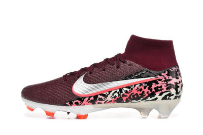 Men's Nike Air Zoom Mercurial Superfly 10 Elite FG Firm Ground High-Tops Football Boots - Burgundy/Neon Pink/Black