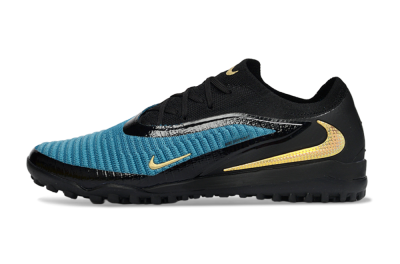 Men's Nike Phantom 6 Low Elite TF Artificial Turf Low-Tops Football Shoes - Teal/Midnight Black/Metallic Gold