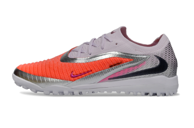 Unisex Nike Phantom 6 Low Elite TF Artificial Turf Low-Tops Football Shoes - Orange/Fuchsia Pink/Silver Grey