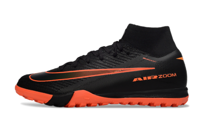 Unisex Nike Air Zoom Mercurial Superfly 10 Elite TF Artificial Turf High-Tops Football Shoes - Black/Electric Orange/Neon Green